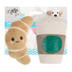 AFP LITTLE BUDDY - CROISSANT WITH COFFEE SQUEAKER (DOG) (19x11x6cm) FPL04231