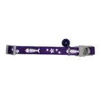 CAT COLLAR - FISH BONE SAFETY BUCKLE REFLECTIVE WITH A BELL (PURPLE) (10mmx20-30cm) BWCC2502PUR