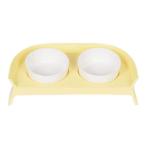 ELEVATED BASE WITH TWIN BOWL (YELLOW/ WHITE) (38.1x18.8x10cm) 2x300ml PKW0FWA003PYW