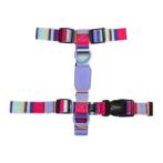 ADJUSTABLE H HARNESS (VIOLET LIGHTS AND STRIPES) (LARGE) (DOG) (25mmx62-107cm) ID023120