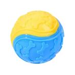THEMOPLASTIC RUBBER TOY - BALL (BLUE/ YELLOW) (DOG) (6.3cm) AIC0DT312BLUYEL
