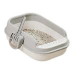CAT LITTER BOX WITH SCOOP (WHITE/ GREY) (CAT) (51.5x36x16cm) AIC0BL026WHT