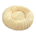VELVET DONUT ROUND PET BED (BEIGE) (50x50x7cm) AIC0B045BEI50CM