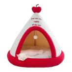 TENT PET BED (RED/ WHITE) (50x50x50cm) AIC0B097REWH