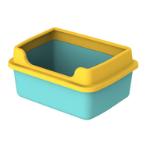 CAT LITTER BOX (YELLOW/ TURQUOISE) (48x36x22.5cm) AIC0BL038LYEL
