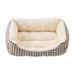 RECTANGLE BED - CHECKERED (GREY) (MEDIUM) (53x38x12.5cm) AIC0B111MBRN