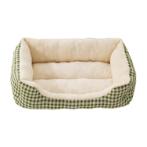RECTANGLE BED - CHECKERED (GREEN) (MEDIUM) (53x38x12.5cm) AIC0B111MGRN