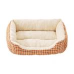 RECTANGLE BED - CHECKERED (ORANGE) (LARGE) (63x48x14.5cm) AIC0B111LORG