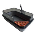 CAT LITTER BOX WITH SCOOP - SEMI ENCLOSED (GREY) (MEDIUM) (52x33x18cm) AIC0BL055MGRY