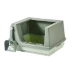 PASTEL HIGH RIMMED CAT LITTER BOX WITH SCOOP (GREEN) (CAT) (41x30x31cm) AIC0BL056GRN