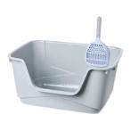 HIGH RIMMED CAT LITTER BOX WITH SCOOP (GREY) (CAT) (LARGE) (64x43.5x33cm) AIC0BL057LGRY