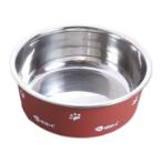 STAINLESS STEEL BOWL FISH BONE (RED) (SMALL) (12x12x4.5cm) AIC0BW029SRED