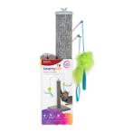 SCRATCH N SPIN WITH RIBBONS AND FEATHERS (CAT) (29x29x56cm) WW09928