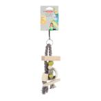BANJO WOODEN TOY WITH BELL FOR PARROTS/ LARGE BUDGERIGARS (8x8x27cm) ZS0134090