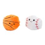 PLUSH - PRICKLET BASEBALL AND BASKETBALL WITH SQUEAKER (DOG) (20.4x10.2x10.2cm) (2pcs) PWD092327
