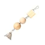 HANGING WOODEN BLOCK WITH BELLS (BROWN) (5x5x25cm) FP01030896