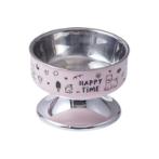 ELEVATED STAINLESS STEEL BOWL (LARGE) (PINK) (17.5x17.5x11cm) AIC0BW122L