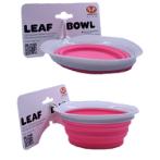 SILICON COLLAPSIBLE LEAF BOWL (GREY / PINK) (250ml) UP0DL0101RO