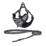 DOG HARNESS WITH LEASH (BLACK) (10mmx22-32cm) BWDG3779
