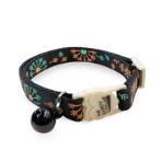 CAT COLLAR - DANDELION FLORAL (BLACK) (10mmx20-30cm) BWCC2103BK