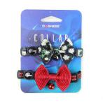 CAT COLLAR 2PCS SET (BLACK & RED) (10mmx18-30cm) BWDG4240