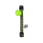 CAT COLLAR- DOTS WITH BELL (GREEN) (23mmx10mm) HT091678
