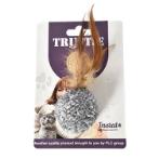 CAT TOY WITH GREY PLUSH & BROWN FEATHER (13x6cm) HTY0N613175