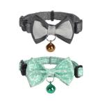 CAT COLLAR 2PCS (TURQUOISE/MODAL LIGHT GREY)(10mmx18-30cm) BWDG4226