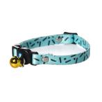 CAT COLLAR WITH GOLD BELL (BLUE/BLACK) (10mmx32cm) HTY0YL103896