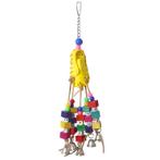 LEATHER SHOE WITH COLOURED BLOCKS,DICE & BELL ATTACHED H45*10cm 02980