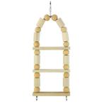 WOODEN ARCH LADDER WITH ROUND WOODEN BEADS ATTACHED H20*9cm 03078
