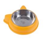 CAT HEAD BOWL WITH STAINLESS STEEL BOWL (YELLOW)(22.5x5.5cm) HTY0YE2208305