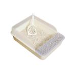 PP CAT LITTER BOX WITH SCOOP(WHITE/GREY)(42x27.2x17cm) HTY0SBY0028GY