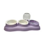 DUAL CERAMIC BOWL WITH DRINKER (PURPLE) (43x27.5x21cm) JNP2791