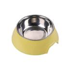 BOWL ROUND ACRYLONITRILE BUTADIENE STYRENE AND STAINLESS STEEL (YELLOW)(SMALL)(14x13.4x4.3cm) JNP1119YL