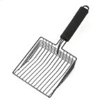 CAT LITTER SCOOP BLACK METAL WITH SOFT HANDLE(GAP 8mm) YHSC01