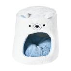 BEAR IGLOO PET BED (WHITE/ BLUE) (40x40x38cm) HTY0YF132064