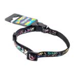 DOG COLLAR - LEAVES (BLACK) (10mmx25-35cm) BWNDC2401SBK