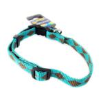 DOG COLLAR - DIAMOND SHAPE (TURQUOISE/ BROWN) (15mmx30-45cm) BWNDC2408MBG