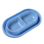 DOG DOUBLE BOWL (BLUE) (27.5x15.5x3.2cm) JNBP113A