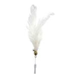 RETRACTABLE CAT TEASER-OSTRICH FEATHER(WHITE) (45cm) BWAT3944