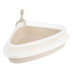 CAT LITTER BOX TRIANGLE (WHITE) (54.4x40.2x16cm) JNP666