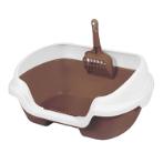 CAT LITTER BOX WITH SCOOP (BROWN) (40x30x18cm) JNMSP001BU