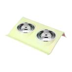 SLANT DOUBLE STAINLESS STEEL BOWL (SMALL) (GREEN) (29.5x19x6.2cm) AIC0BW001GN