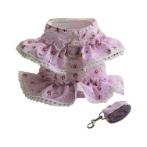 HARNESS AND LEASH SET - FLORAL (SMALL) (PURPLE) (30-35cm) AIC0H011GNS