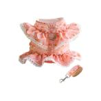 HARNESS AND LEASH SET - FLORAL (MEDIUM) (PINK) (35-40cm) AIC0H011PKM