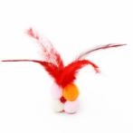 CAT TEASER - FEATHER BALL (RED) (16x4.5cm) AIC0CT017RE