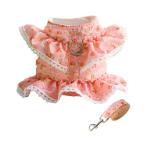 HARNESS AND LEASH SET - FLORAL (LARGE) (PINK) (40-45cm) AIC0H011PKL