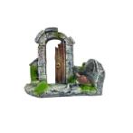 ANCIENT STONE ARCHWAY WITH DOOR 14X10X12cm DECO25160