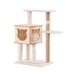 3TIERS CAT TREE WITH CAT SHAPE HOME (50x35x83cm) AIC0CST016
